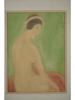 CHINESE FEMALE NUDE WATERCOLOR SILK PAINTING SIGNED PIC-1