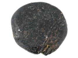 ANCIENT JUDAEAN BLACK GLASS TOKEN WITH MENORAH