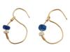 ANCIENT IMPERIAL ROMAN 22K GOLD GLASS BEAD EARRINGS PIC-0