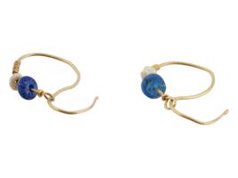 ANCIENT IMPERIAL ROMAN 22K GOLD GLASS BEAD EARRINGS