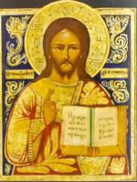 ANTIQUE 19TH C RUSSIAN ORTHODOX ICON OF CHRIST ALMIGHTY