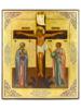 ANTIQUE 19TH C RUSSIAN ICON CRUCIFIXION OF JESUS PIC-0