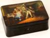 ANTIQUE 19TH C RUSSIAN LACQUERED TRINKET BOX PIC-0