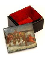 RARE IMPERIAL RUSSIA LACQUERED TRINKET BOX BY LUKUTINS