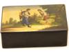 ANTIQUE RUSSIAN LACQUERED HAND PAINTED TRINKET BOX PIC-0