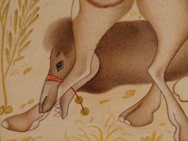 MINIATURE ANTIQUE PERSIAN MUGHAL CAMELS PAINTING