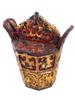 ANTIQUE CHINESE LACQUERED CARVED WOOD WEDDING BASKET PIC-0