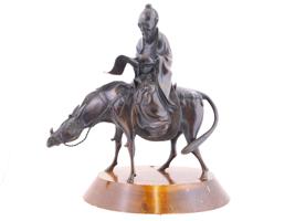 CHINESE BRONZE FIGURINE OF A SAGE ON A MULE