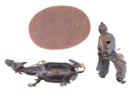 CHINESE BRONZE FIGURINE OF A SAGE ON A MULE