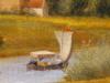 ANTIQUE 19TH C FRENCH RIVER LANDSCAPE OIL PAINTING PIC-2