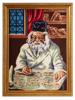 VINTAGE JUDAICA NEEDLEPOINT STITCH WORK OF RABBI PIC-0