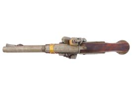 BRITISH CAVALRY DOUBLE BARREL FLINTLOCK PISTOL