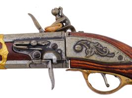 BRITISH CAVALRY DOUBLE BARREL FLINTLOCK PISTOL