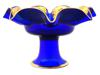 VINTAGE BLUE GLASS CANDY OR FRUIT BOWL BY MOSER PIC-2