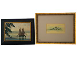 MID CENTURY LANDSCAPE AND MARINE SCENE PAINTINGS SIGNED