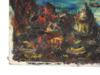 MID CENTURY OIL PAINTING ABSTRACT CITYSCAPE UNSIGNED PIC-3