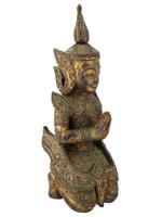 ANTIQUE WOODEN THAI ANGEL FIGURINE SOUTHEAST ASIA