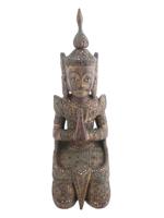 ANTIQUE WOODEN THAI ANGEL FIGURINE SOUTHEAST ASIA