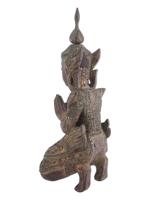 ANTIQUE WOODEN THAI ANGEL FIGURINE SOUTHEAST ASIA