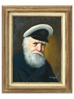 AMERICAN SAILOR PORTRAIT OIL PAINTING BY DAVID PELBAM