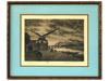 GERMAN OLD CITYSCAPE VIEW ETCHING SIGNED BY ARTIST PIC-0