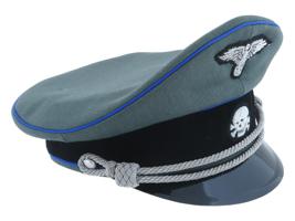 WWII TYPE GERMAN WAFFEN SS OFFICER VISOR CAP