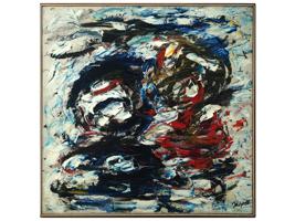 ABSTRACT OIL PAINTING AFTER JEAN PAUL RIOPELLE