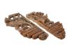 PAIR OF INDIAN CARVED RELIEF WOODEN WALL BRACKETS PIC-2