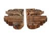 PAIR OF INDIAN CARVED RELIEF WOODEN WALL BRACKETS PIC-4