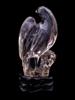 CHINESE CARVED ROCK CRYSTAL BIRD FIGURE W STAND PIC-3