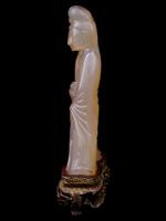 CHINESE HAND CARVED AGATE FIGURE OF COURT LADIES