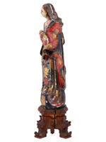 ANTIQUE SPANISH COLONIAL WOODEN VIRGIN MARY SCULPTURE