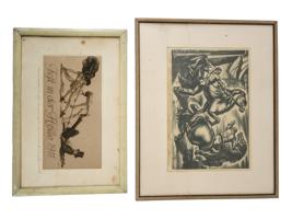 LITHOGRAPH BY ROMANO AND ETCHING BY BRUNING SIGNED