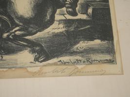 LITHOGRAPH BY ROMANO AND ETCHING BY BRUNING SIGNED