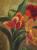 MIDCENTURY OIL STILL LIFE PAINTINGS FLOWER COMPOSITIONS