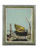 VINTAGE MARINE PAINTING SIGNED GALLINGER BOAT OFF SHORE PIC-0