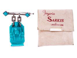 ARGENTINEAN TURQUOISE BUDDHA BROOCH BY SARKIS