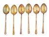 ENGLISH GILT SILVER ENAMEL SPOONS SET MAPPIN WEBB PIC-3