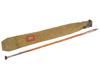 ANTIQUE FOLK WOOD WALKING CANE W METAL HANDLE IN CASE PIC-2