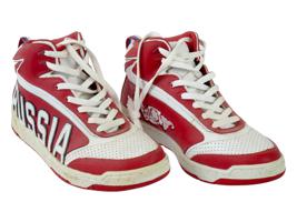 RUSSIAN RED AND WHITE OLYMPIC SNEAKERS WITH LACES