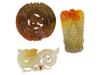 LOT OF CHINESE HAND CARVED JADE AMULET PENDANTS PIC-0