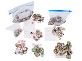 COLLECTION OF ROUND ABALONE BUTTONS OF VARIOUS SIZES