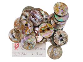 COLLECTION OF ROUND ABALONE BUTTONS OF VARIOUS SIZES