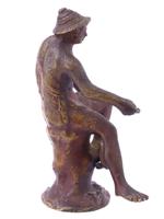 ANTIQUE GRAND TOUR CAST BRONZE SCULPTURE OF FISHERMAN