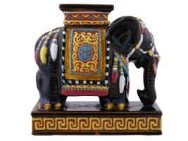 MID CENTURY CHINESE PORCELAIN ELEPHANT SCULPTURE