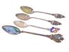 COLLECTION OF STERLING SILVER AND ENAMEL SPOONS PIC-0