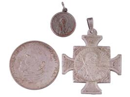 GROUP OF CHRISTIAN STERLING SILVER MEDALS TOKEN