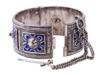 ANTIQUE BERBER SILVER AND BLUE ENAMEL BRACELET PIC-4