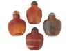 ANTIQUE CHINESE AGATE AND MALACHITE SNUFF BOTTLES PIC-1