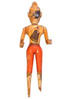 ANTIQUE INDIAN SCHOOL HINDU PAINTED WOOD FIGURE